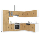 Keukenkastenset 14-delig bewerkt hout artisan eiken