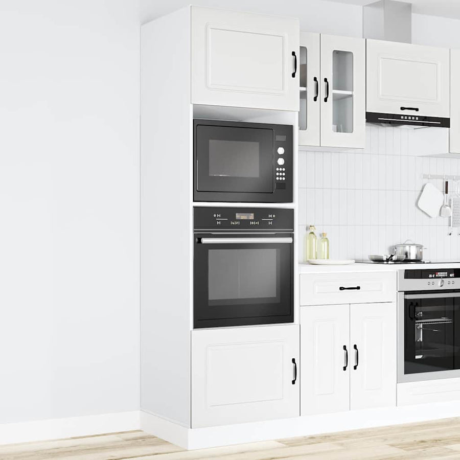 Ovenkasten 2 st Lucca bewerkt hout wit