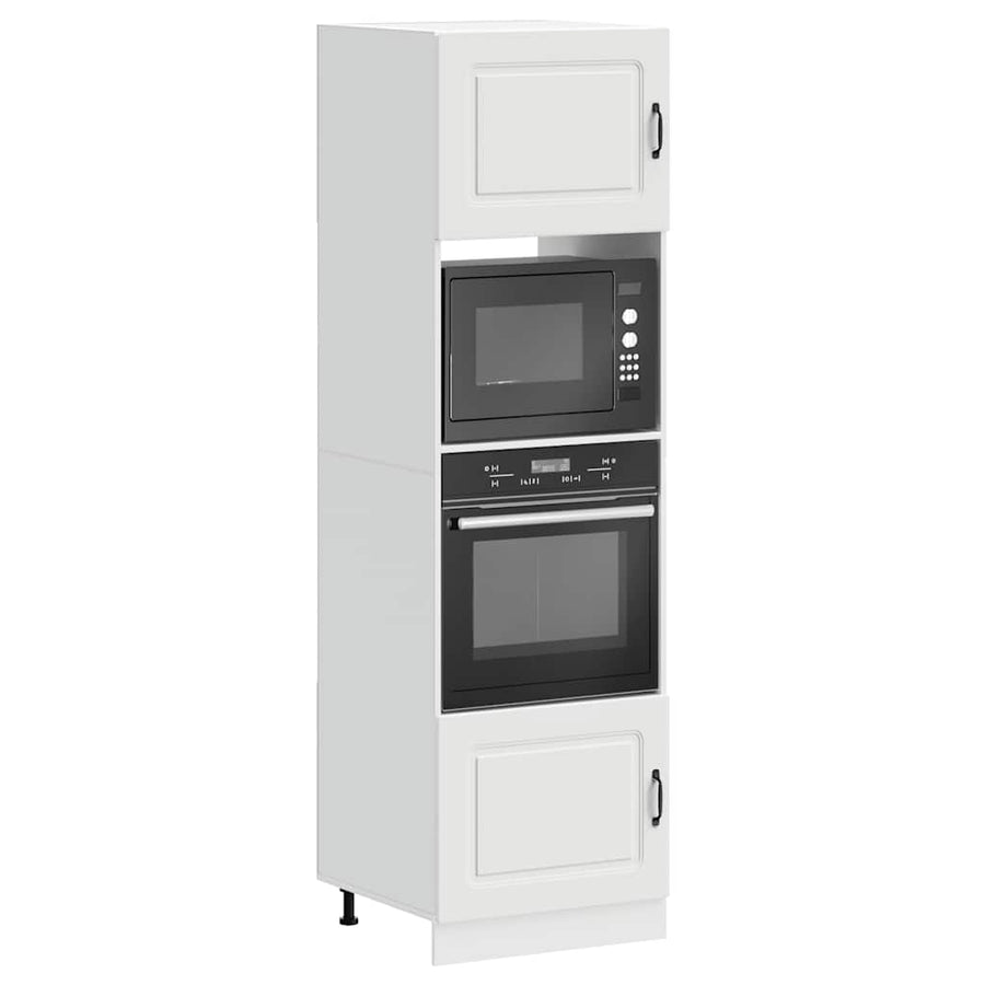 Ovenkasten 2 st Lucca bewerkt hout wit