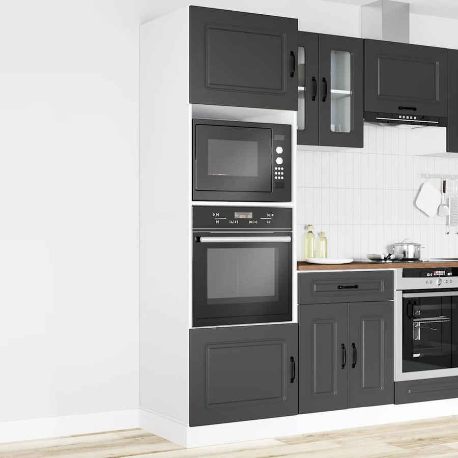 Ovenkasten 2 st Lucca bewerkt hout zwart