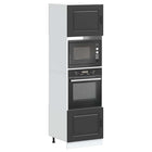Ovenkasten 2 st bewerkt hout zwart 60x57x207 cm
