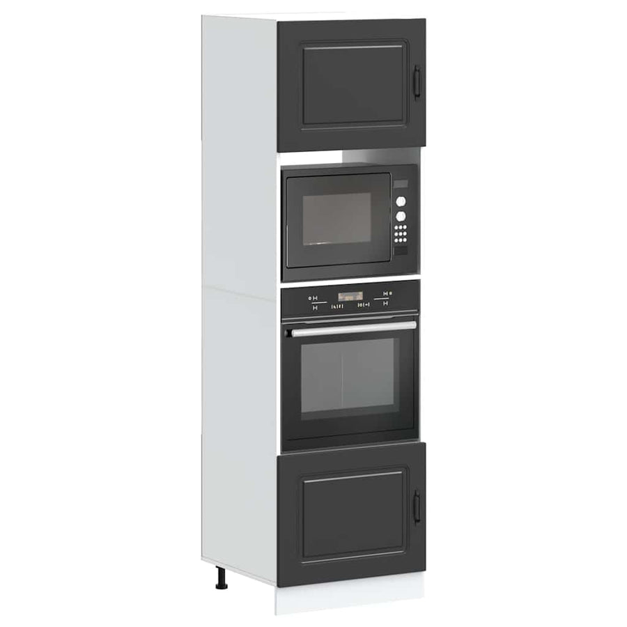 Ovenkasten 2 st Lucca bewerkt hout zwart