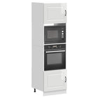 Ovenkasten 2 stuks 60x57x207 cm bewerkt hout glanzend wit