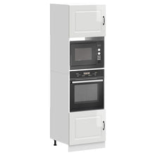 Ovenkasten 2 st Lucca bewerkt hout glanzend wit