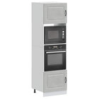 Ovenkasten 2 st 60x57x207 cm betongrijs bewerkt hout