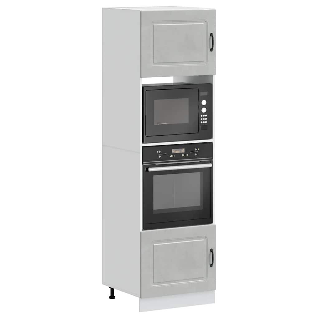Ovenkasten 2 st Lucca bewerkt hout betongrijs