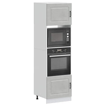 Ovenkasten 2 st Lucca bewerkt hout betongrijs