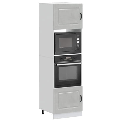 Ovenkasten 2 st Lucca bewerkt hout betongrijs