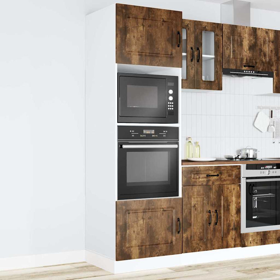 Ovenkasten 2 st Lucca bewerkt hout gerookt eikenkleurig