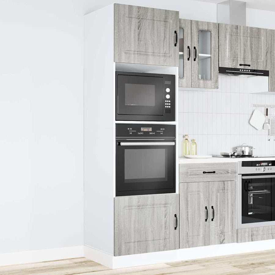 Ovenkasten 2 st Lucca bewerkt hout grijs sonoma eikenkleurig