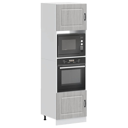 Ovenkasten 2 st Lucca bewerkt hout grijs sonoma eikenkleurig