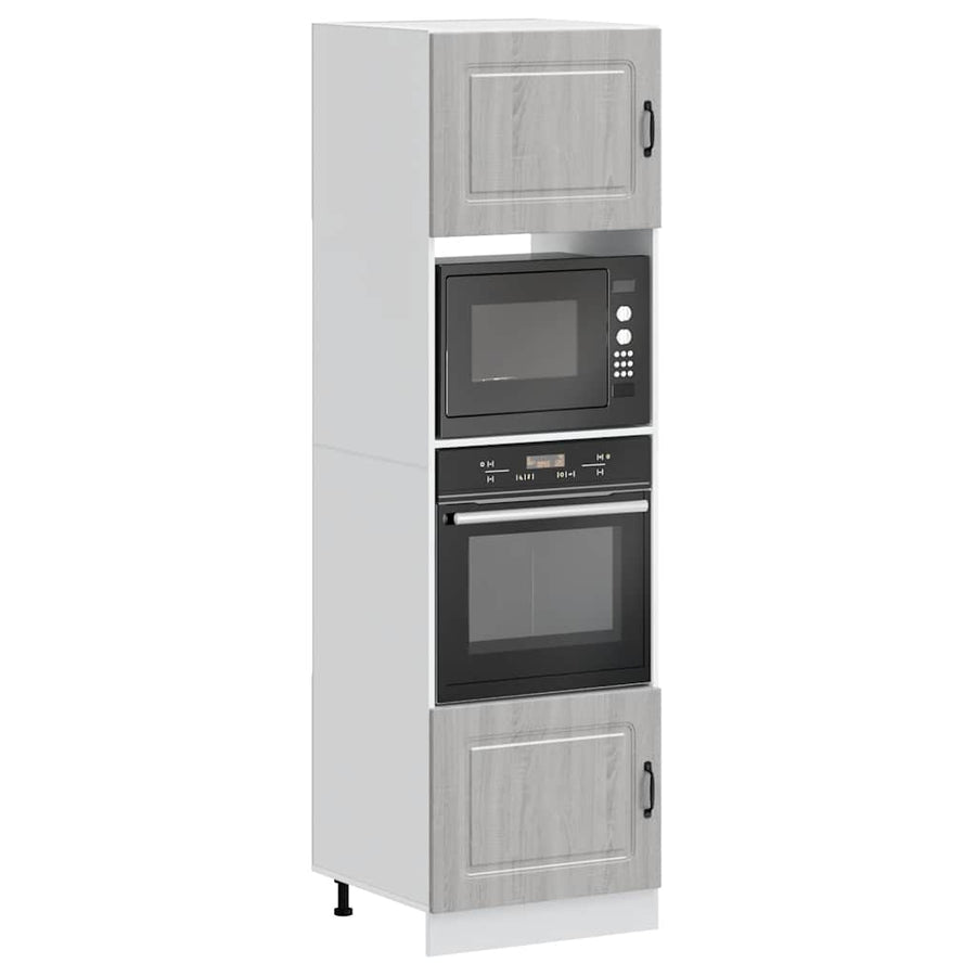 Ovenkasten 2 st Lucca bewerkt hout grijs sonoma eikenkleurig