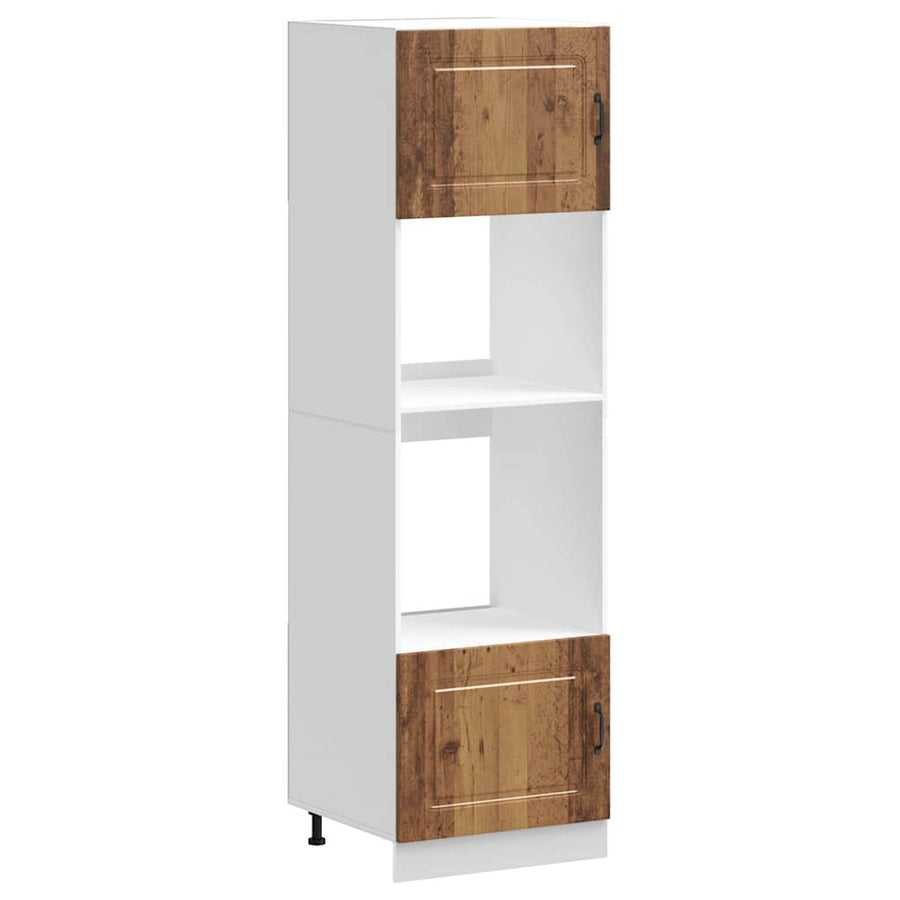 Ovenkasten 2 st Lucca bewerkt hout oud houtkleurig