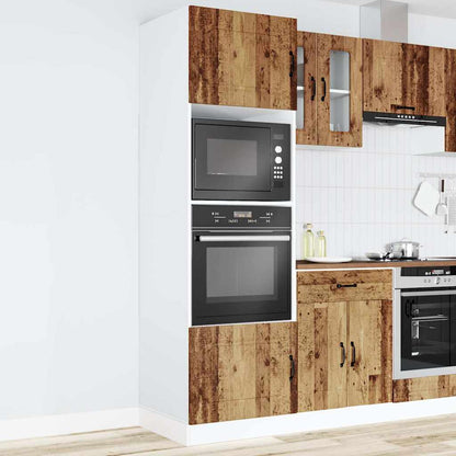 Ovenkasten 2 st Lucca bewerkt hout oud houtkleurig