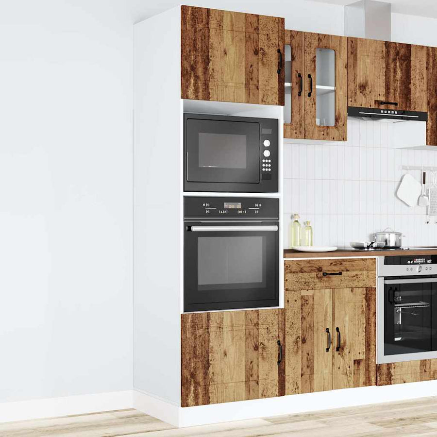Ovenkasten 2 st Lucca bewerkt hout oud houtkleurig