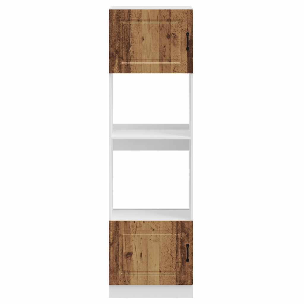 Ovenkasten 2 st Lucca bewerkt hout oud houtkleurig