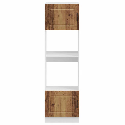 Ovenkasten 2 st Lucca bewerkt hout oud houtkleurig