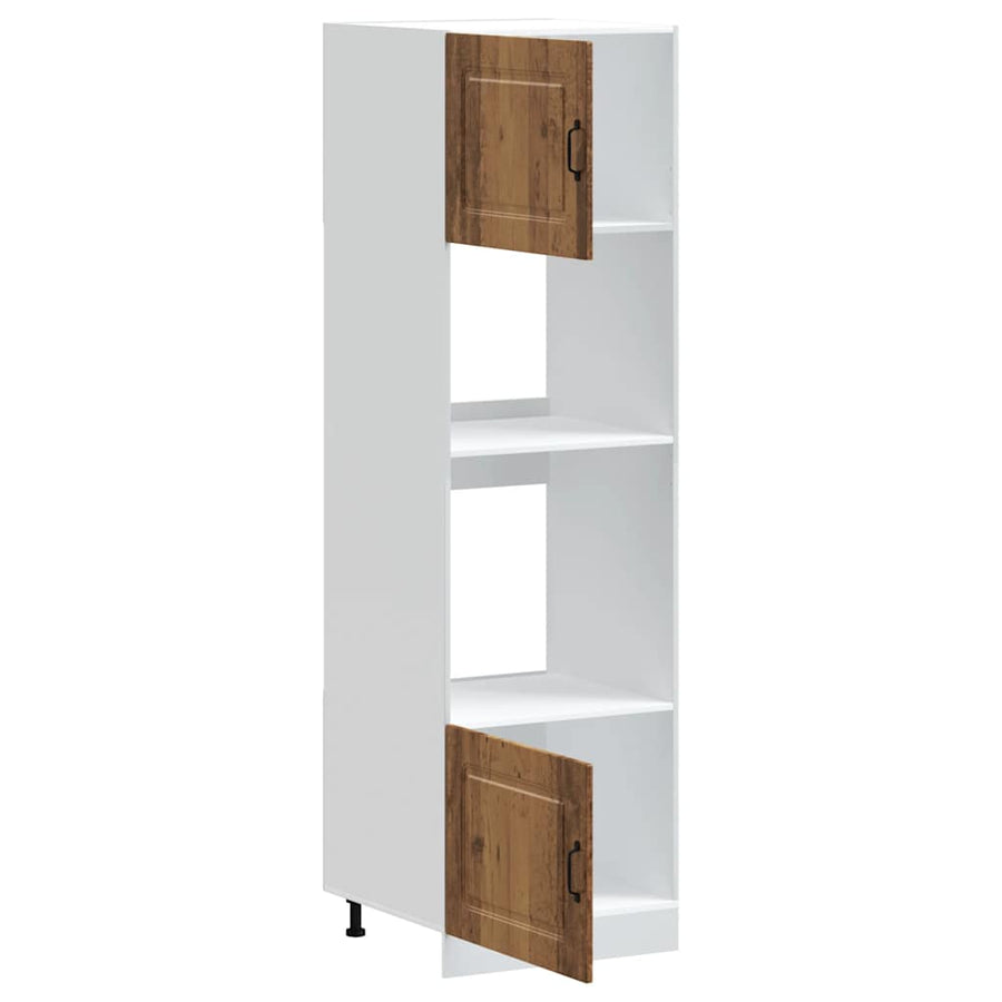 Ovenkasten 2 st Lucca bewerkt hout oud houtkleurig
