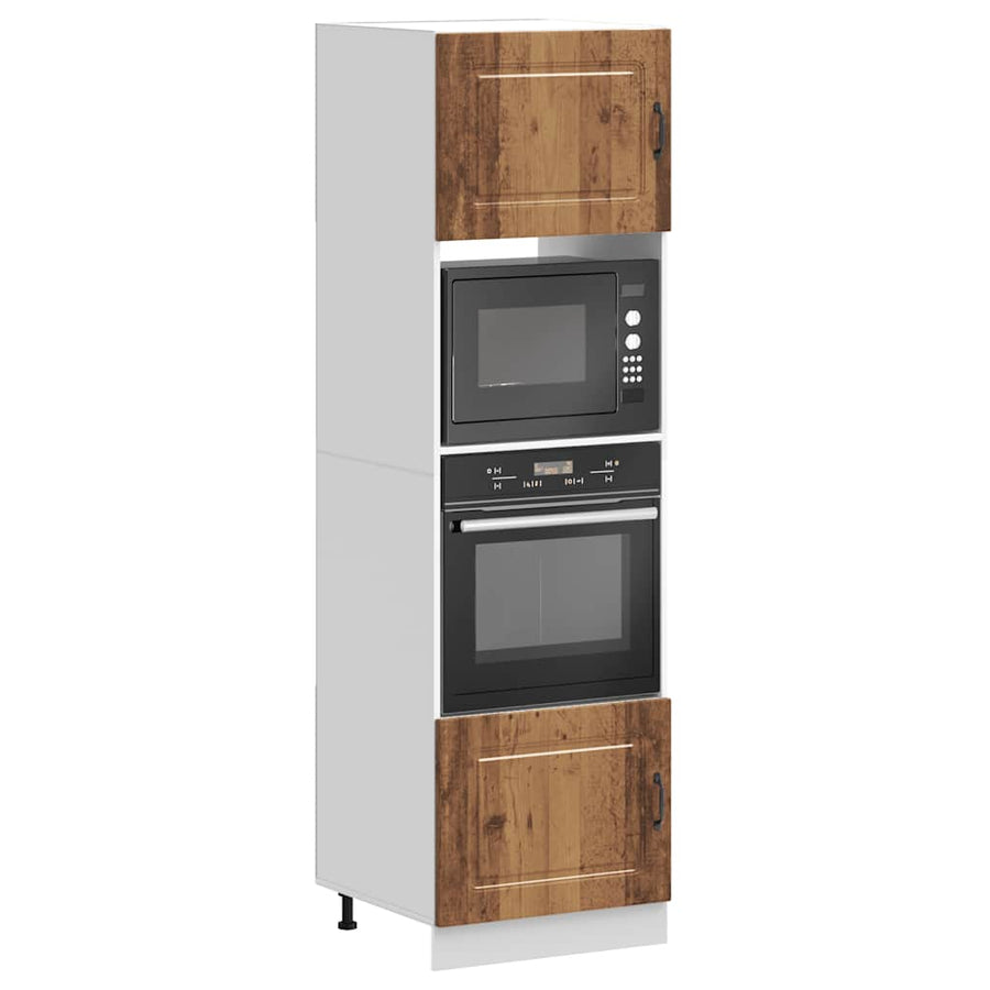 Ovenkasten 2 st Lucca bewerkt hout oud houtkleurig