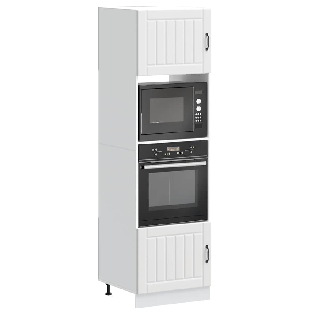 Ovenkasten 2 st Kalmar bewerkt hout wit