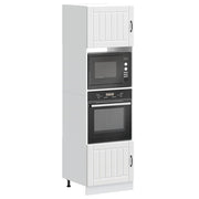 Oven cabinets 2 pcs Lucca carved wood white