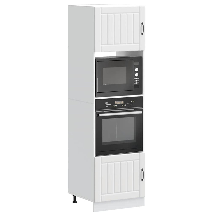 Ovenkasten 2 st Kalmar bewerkt hout wit