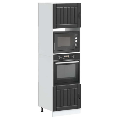 Ovenkasten 2 st Kalmar bewerkt hout zwart