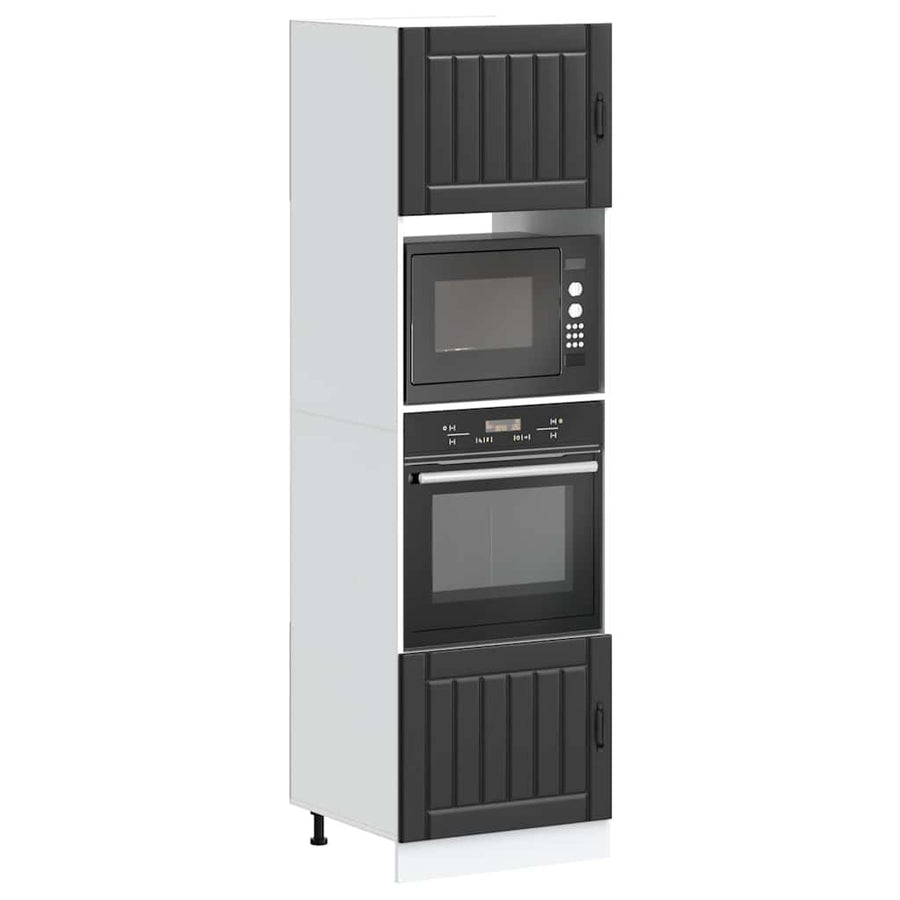 Ovenkasten 2 st Kalmar bewerkt hout zwart
