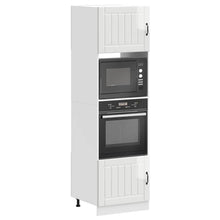Ovenkasten 2 st Kalmar bewerkt hout glanzend wit