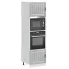 Ovenkasten 2 st bewerkt hout betongrijs 60x57x207 cm