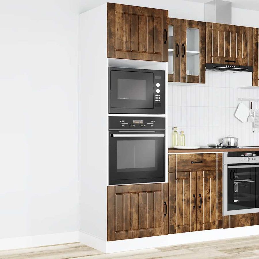 Ovenkasten 2 st Kalmar bewerkt hout gerookt eikenkleurig