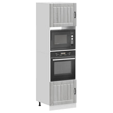 Ovenkasten 2 st Kalmar bewerkt hout grijs sonoma eikenkleurig