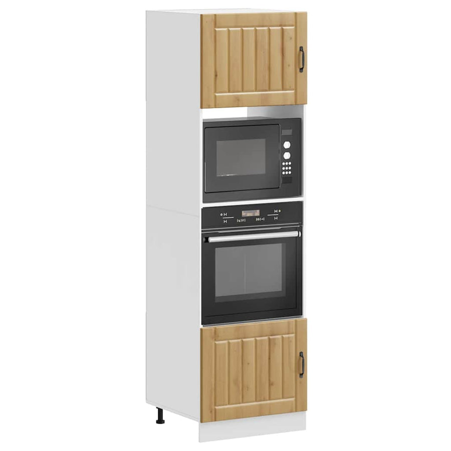 Ovenkasten 2 st Kalmar bewerkt hout artisanaal eikenkleurig