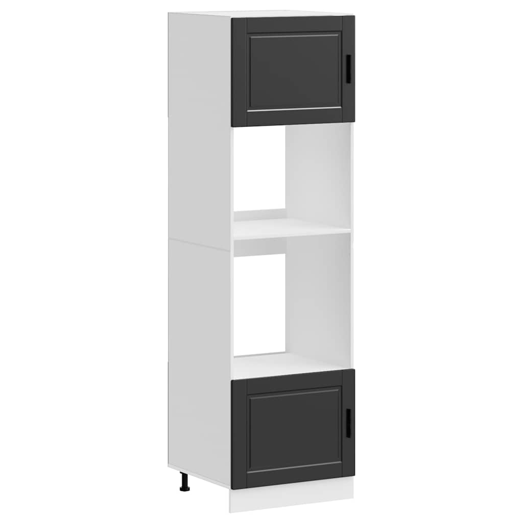 Ovenkasten 2 st Porto bewerkt hout zwart