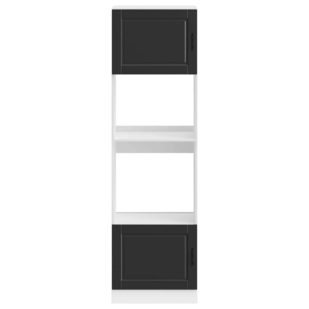 Ovenkasten 2 st Porto bewerkt hout zwart