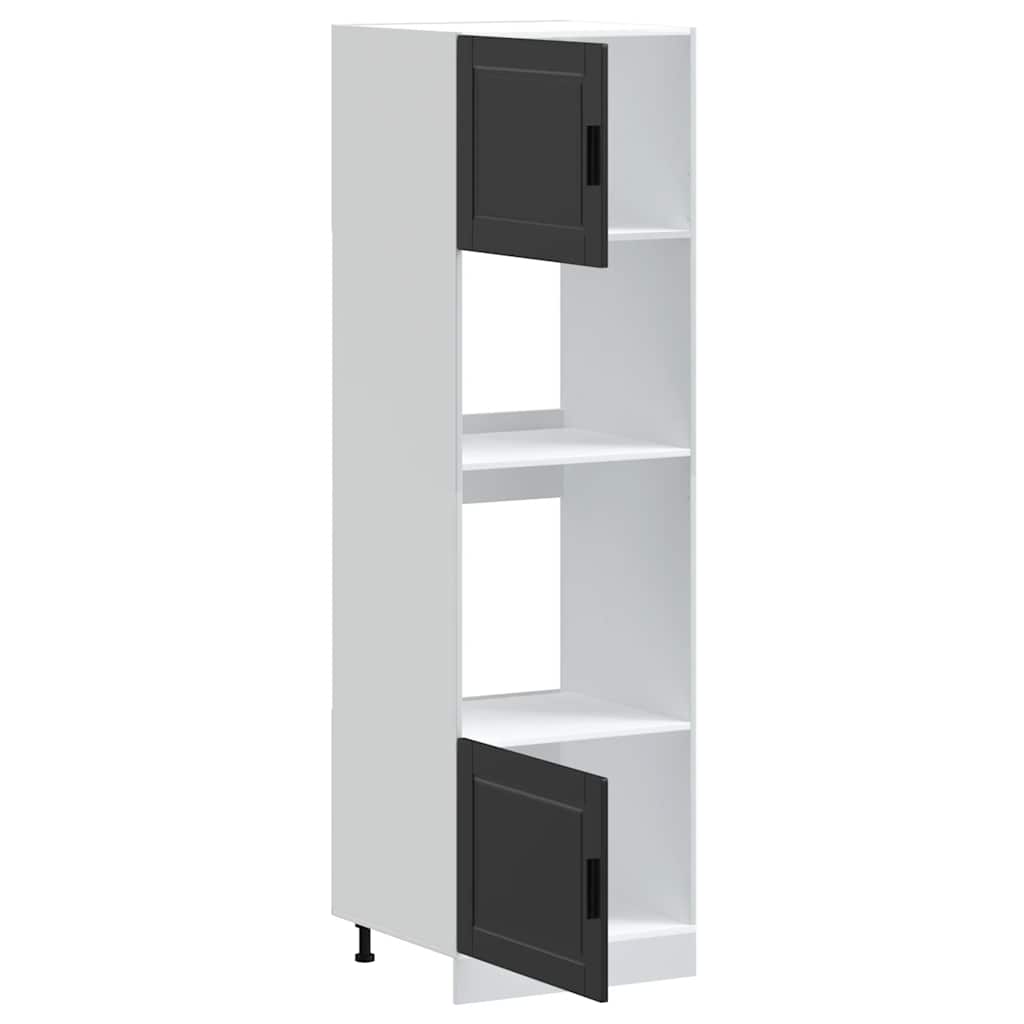 Ovenkasten 2 st Porto bewerkt hout zwart