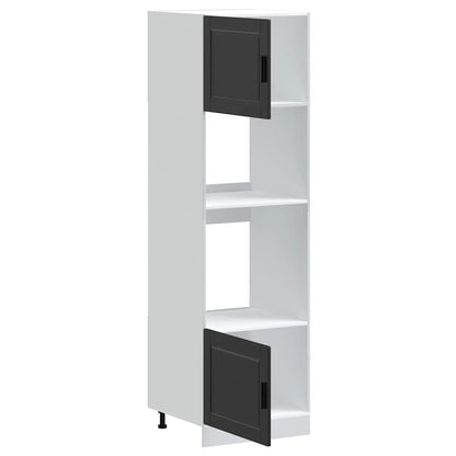 Ovenkasten 2 st Porto bewerkt hout zwart