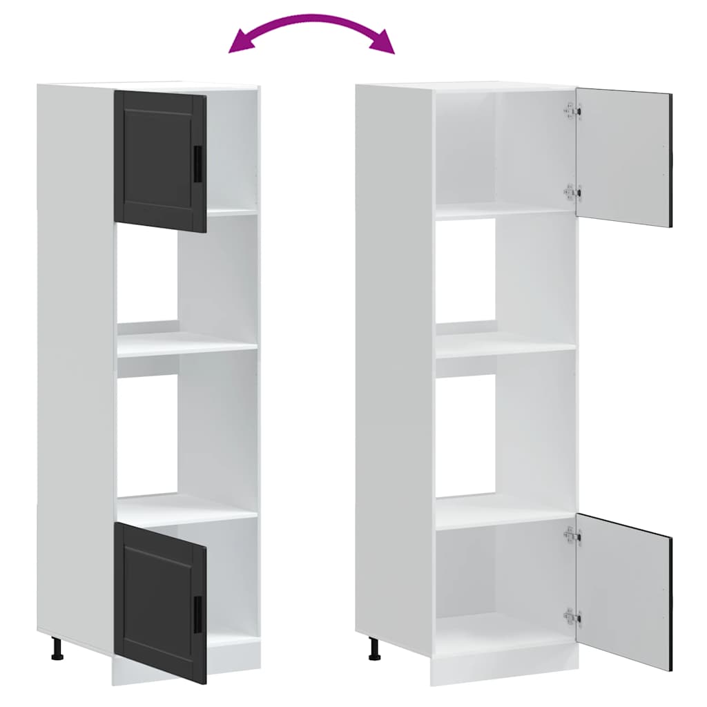 Ovenkasten 2 st Porto bewerkt hout zwart