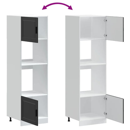 Ovenkasten 2 st Porto bewerkt hout zwart