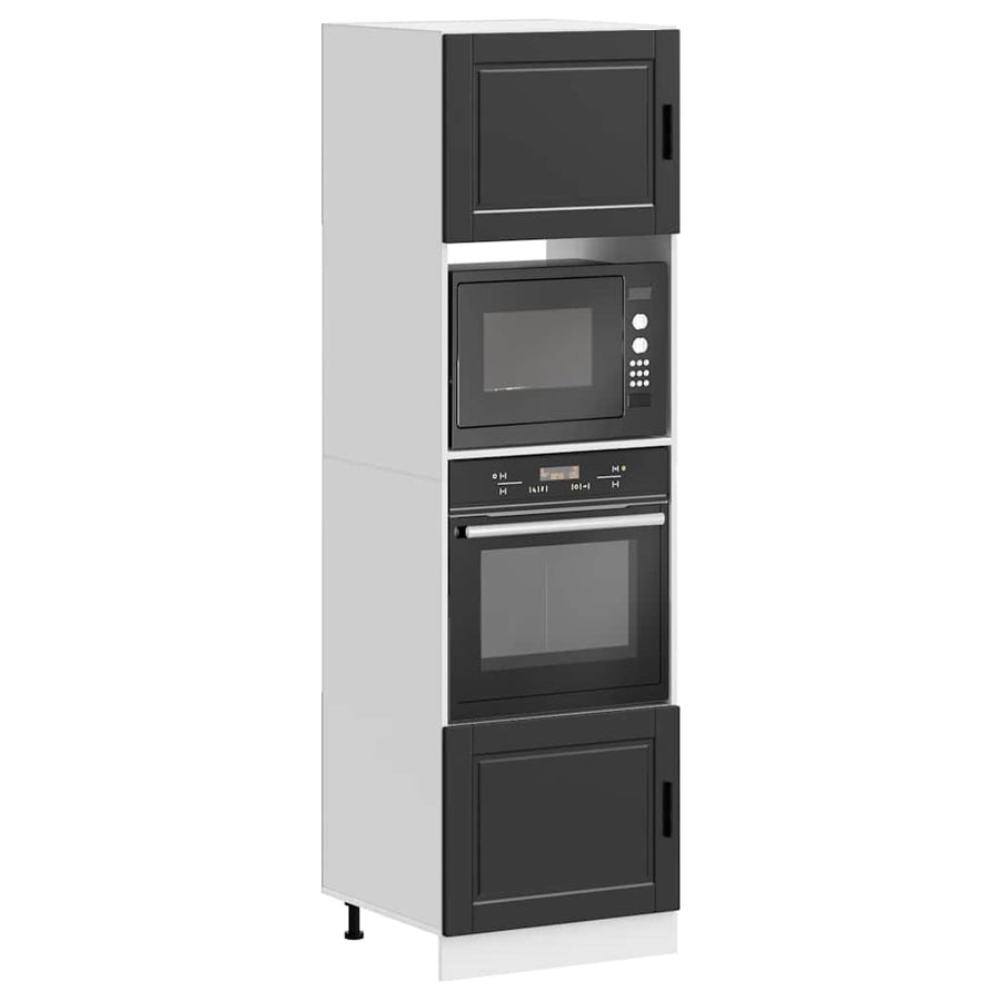 Ovenkasten 2 st Porto bewerkt hout zwart