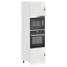 Ovenkasten 2 st Porto bewerkt hout glanzend wit