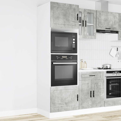 Ovenkasten 2 st Porto bewerkt hout betongrijs
