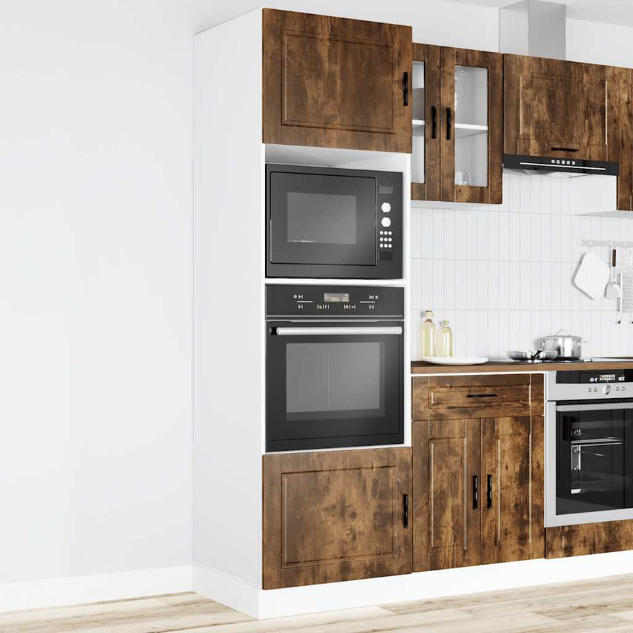 Ovenkasten 2 st Porto bewerkt hout gerookt eikenkleurig