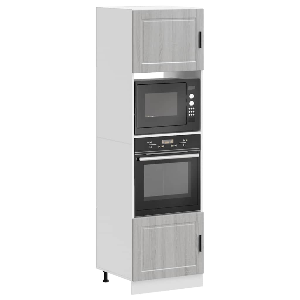 Ovenkasten 2 st Porto bewerkt hout grijs sonoma eikenkleurig