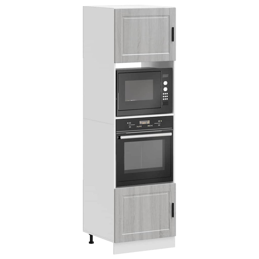 Ovenkasten 2 st Porto bewerkt hout grijs sonoma eikenkleurig