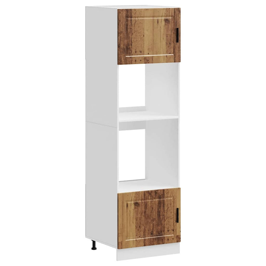 Ovenkasten 2 st Porto bewerkt hout oud houtkleurig