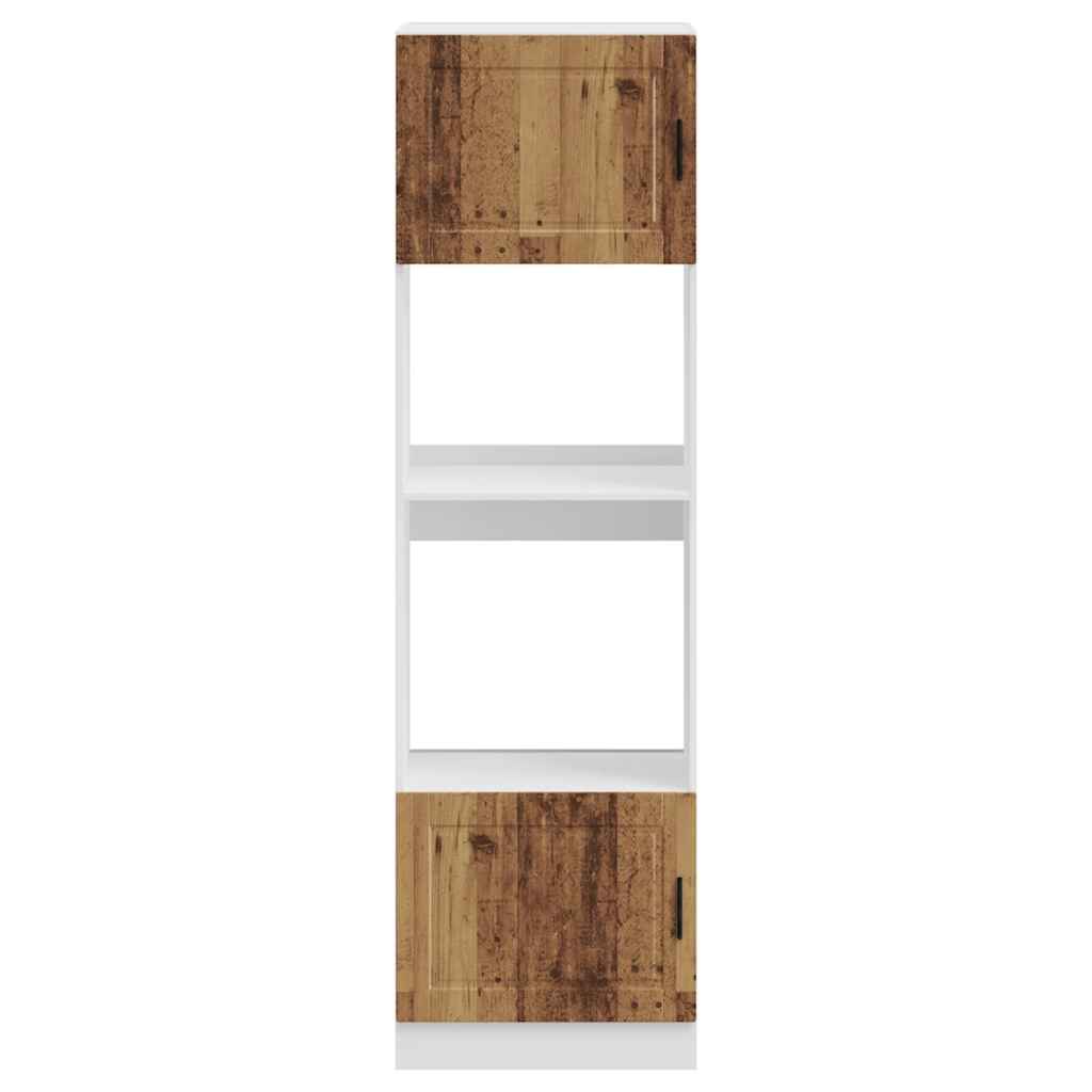 Ovenkasten 2 st Porto bewerkt hout oud houtkleurig