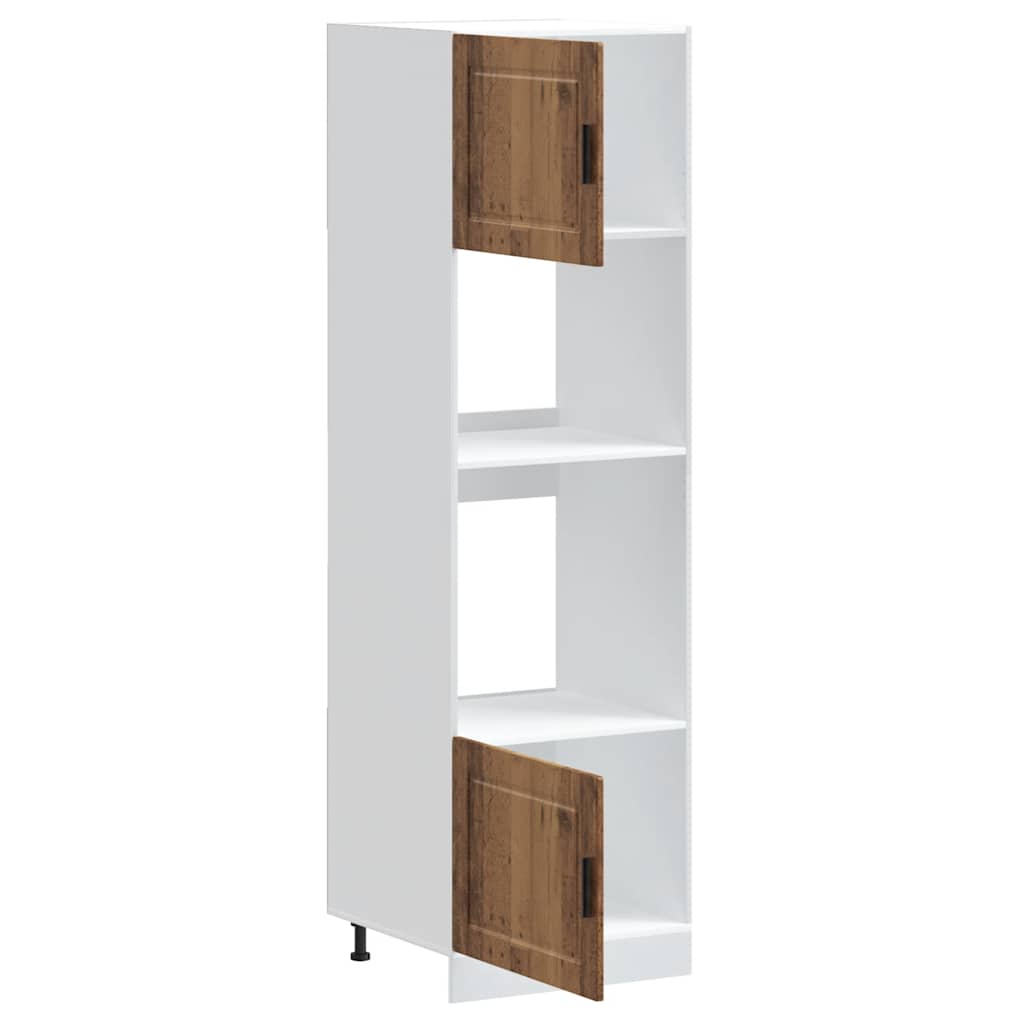 Ovenkasten 2 st Porto bewerkt hout oud houtkleurig