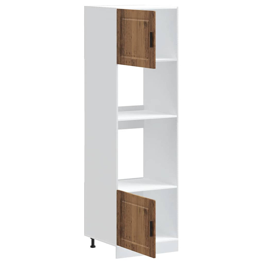 Ovenkasten 2 st Porto bewerkt hout oud houtkleurig