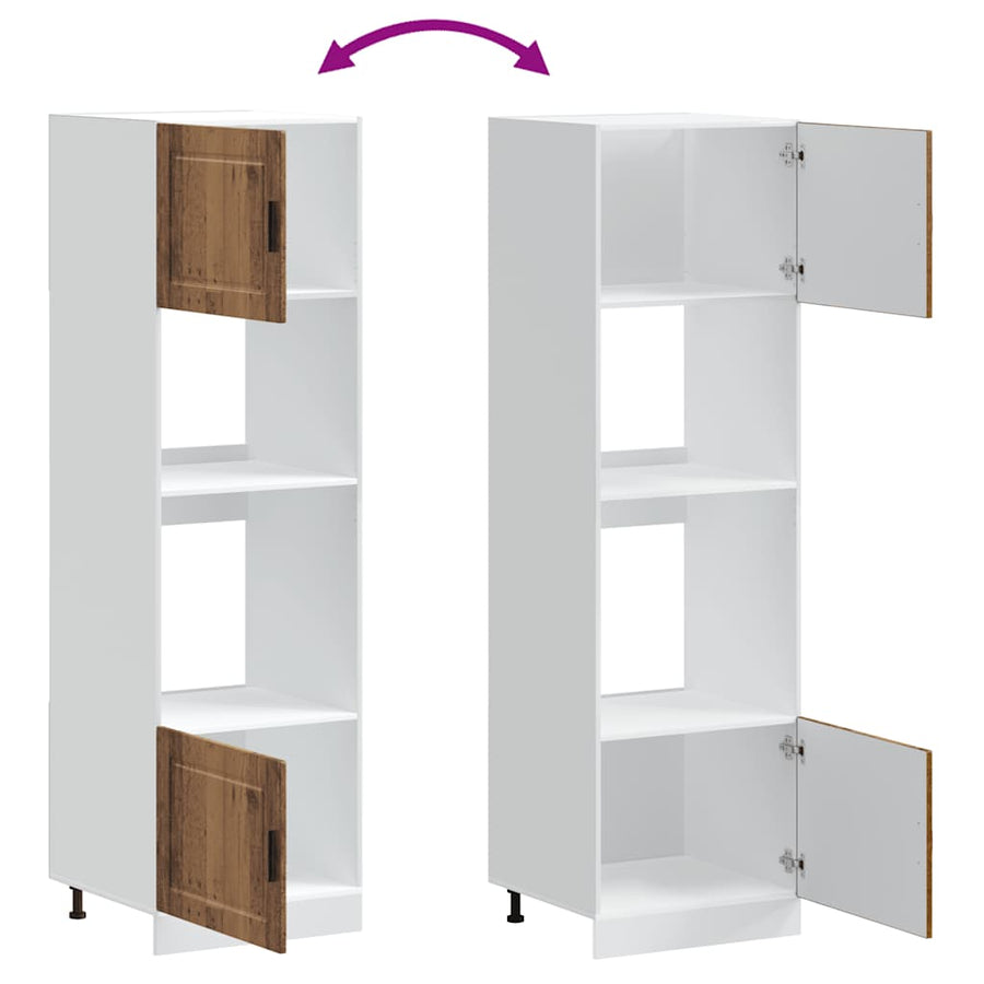 Ovenkasten 2 st Porto bewerkt hout oud houtkleurig